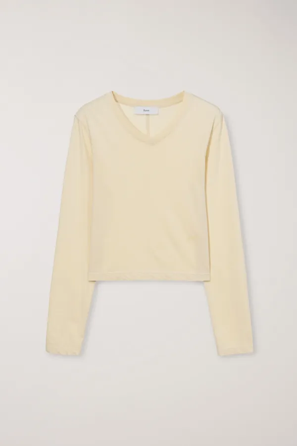 ESSENTIAL PETIT V-NECK T-SHIRT BUTTER_UDTS6A201Y1