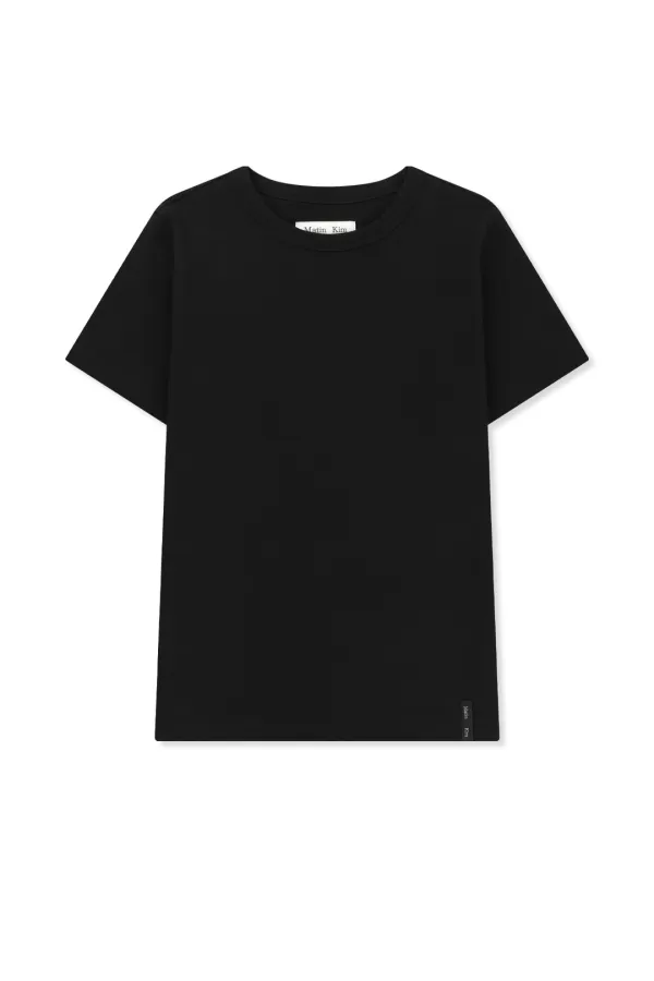 LABEL DETAIL SLIM FIT TOP IN BLACK