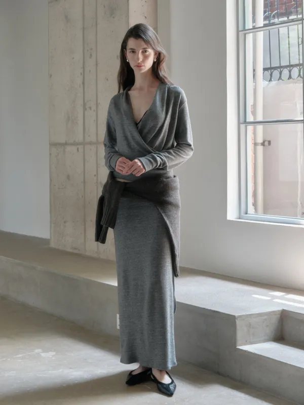 LOZA MAXI SKIRT_GRAY
