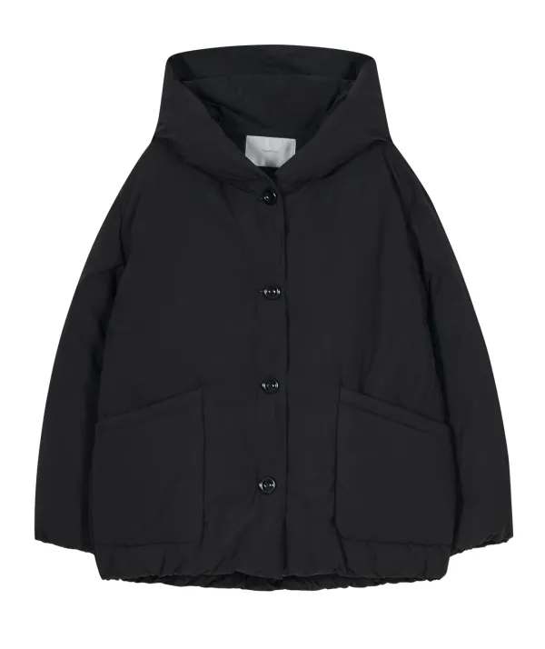 Cotton Hooded Puffer Jacket [Black]