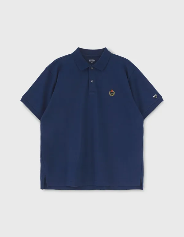 CREST PIQUE SHIRT / Navy