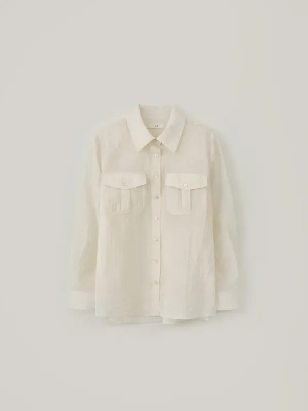 Pocket Sheer Shirt - Cream