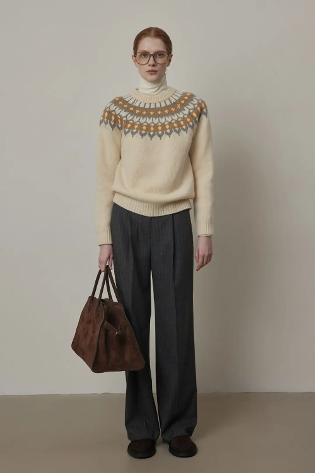 퀸스래빗 Wool Stripe One Tuck Boy-fit Slacks Trousers_Pants 상품 이미지 2
