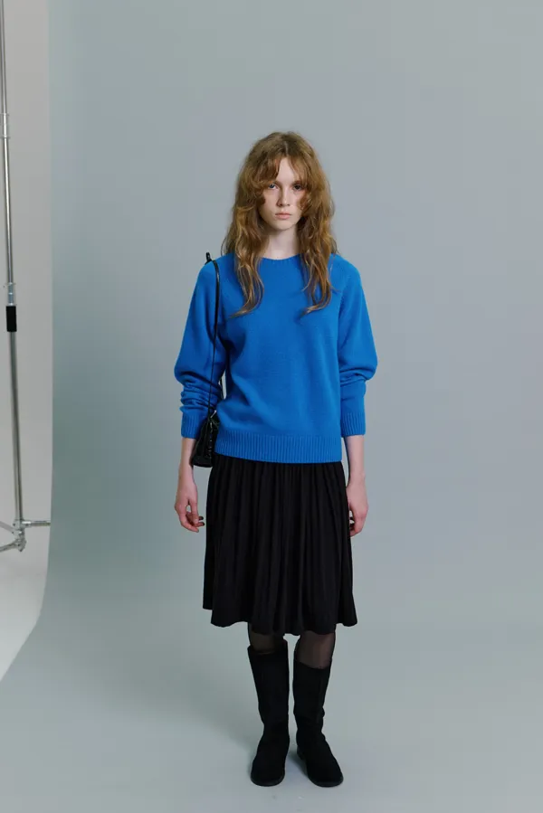 Tony Cashmere Pullover in Cobalt