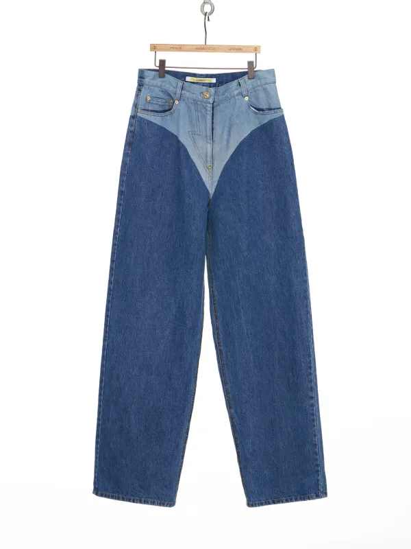 FW25 BLUE PANTY PRINTED WIDE JEANS