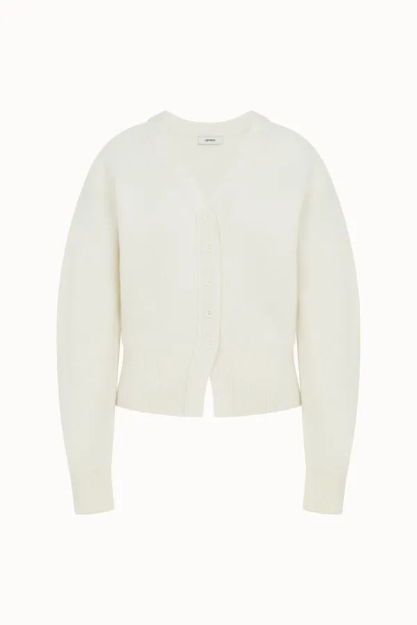 Cashmere Wool V-Neck Cardigan[LMBEAUKN292]-Ivory