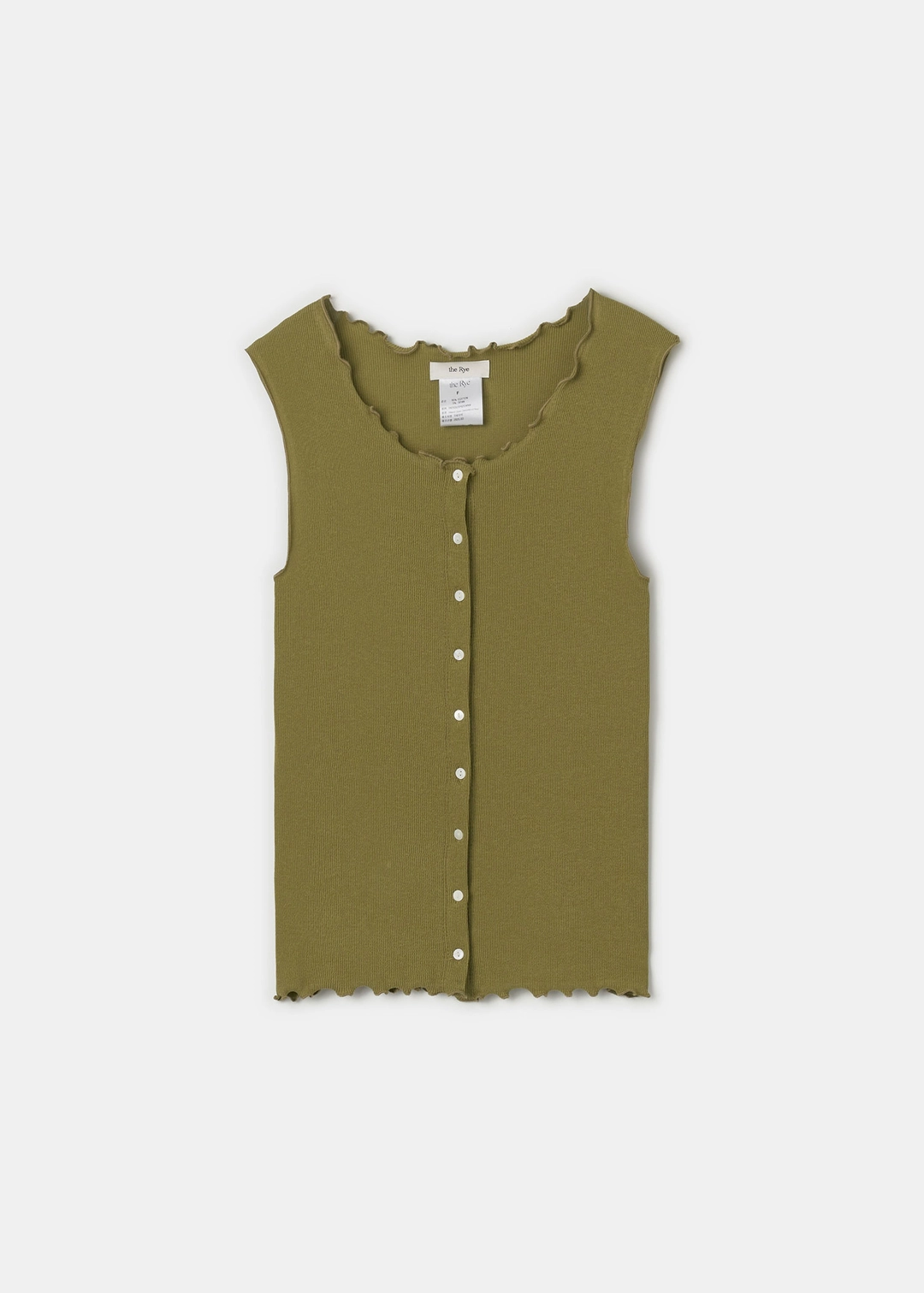 더라이 [4차] Ribbed Open Sleeveless(Olive) 상품 이미지 1