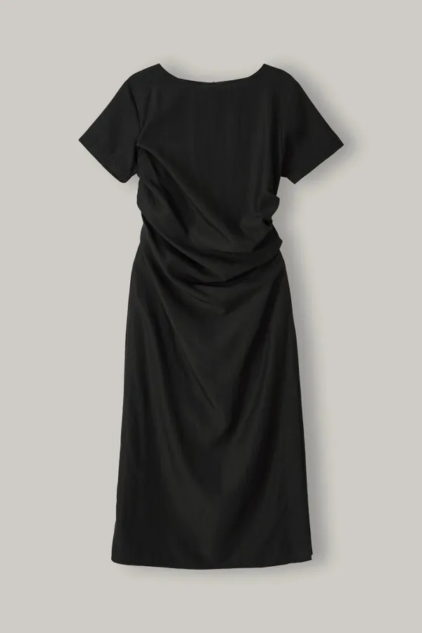 Minimal Draping Dress (Black)