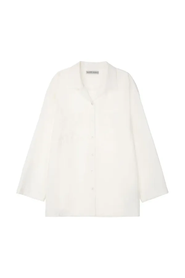 Notched Lounge Shirt, White