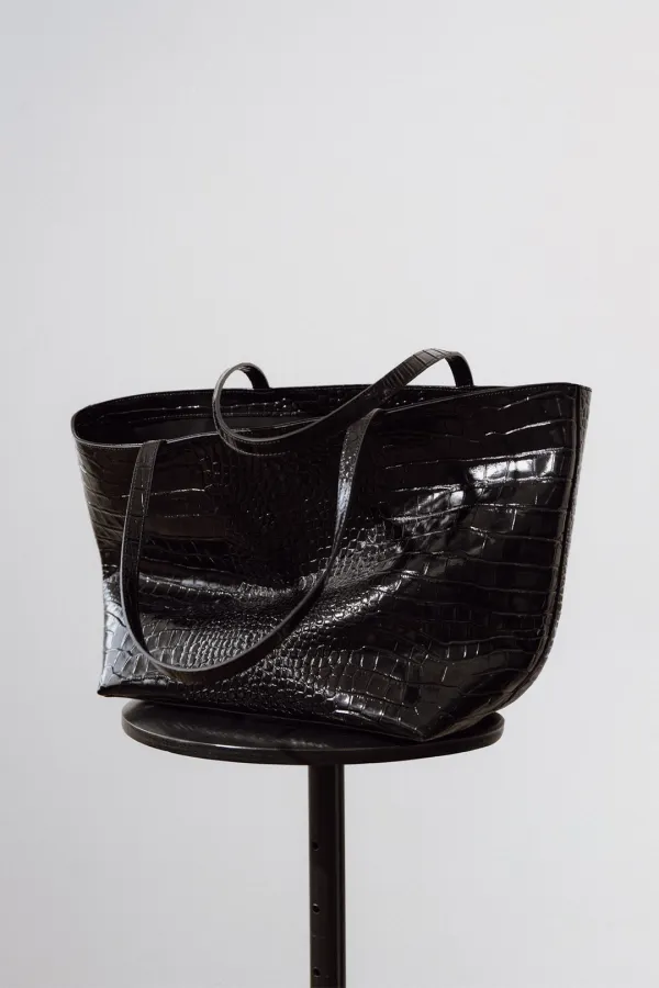 [EXCLUSIVE] OVERDUE CROCO SHOULDER BAG_BLACK