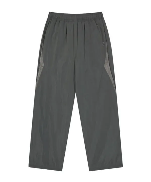 Fleece Lined Nylon Pants / Charcoal