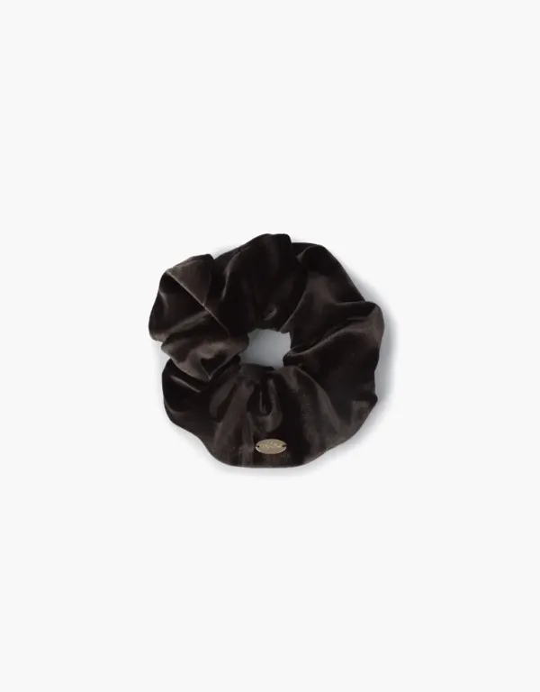 soft velvet scrunchie - brown (L)