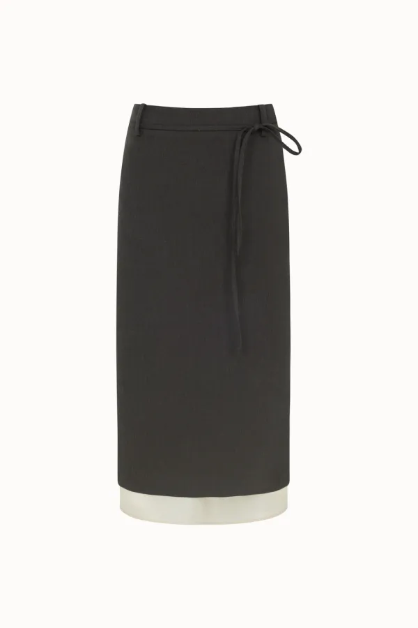 [7차 리오더]Sheer Layered H-line Skirt[LMBEAUSK404]-Brown