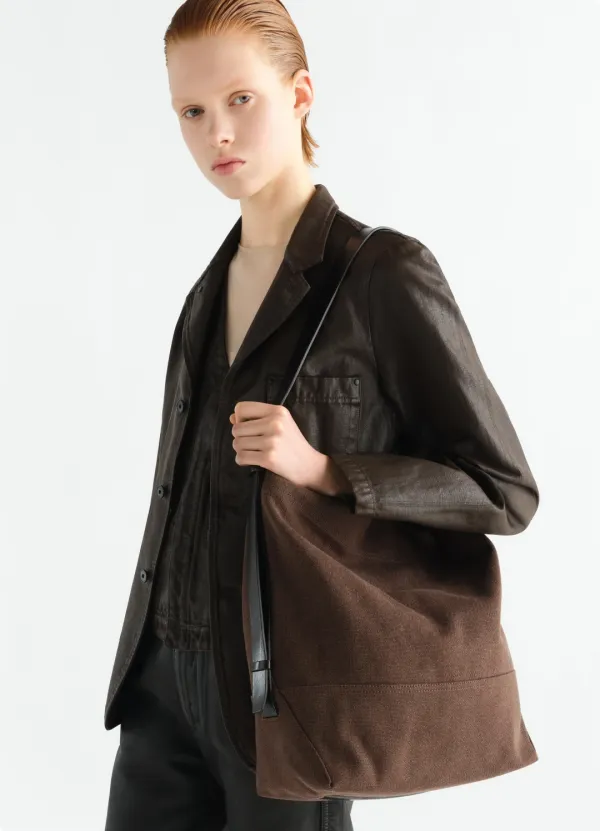 BELTED TOTE BAG IN HEAVY ECO COTTON CANVAS