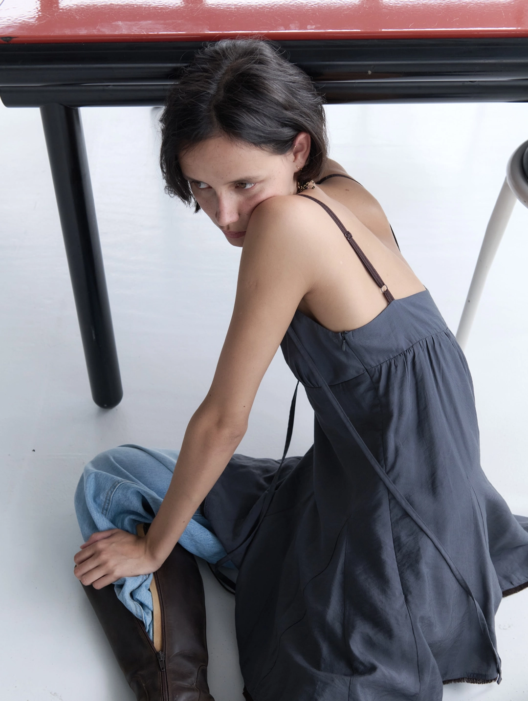 포에토 [3rd] Soft ending dress - charcoal 상품 이미지 2