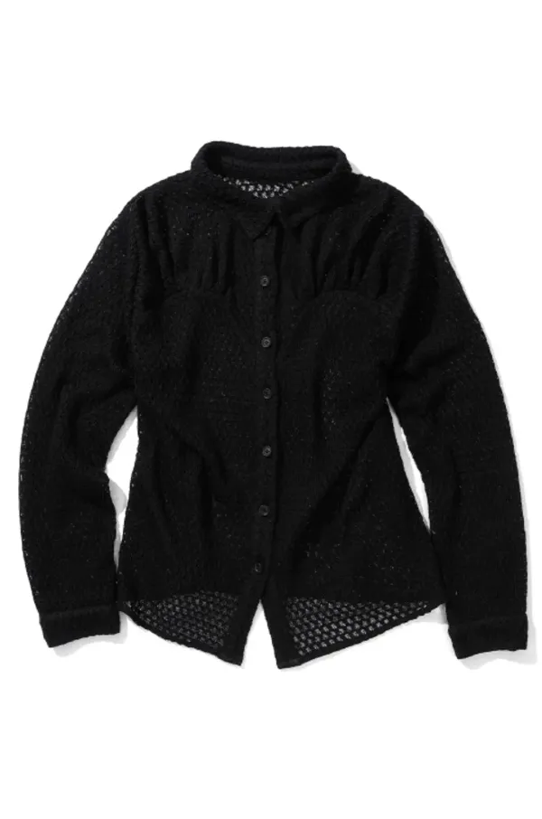 Knit Ruched Shirt, Silence