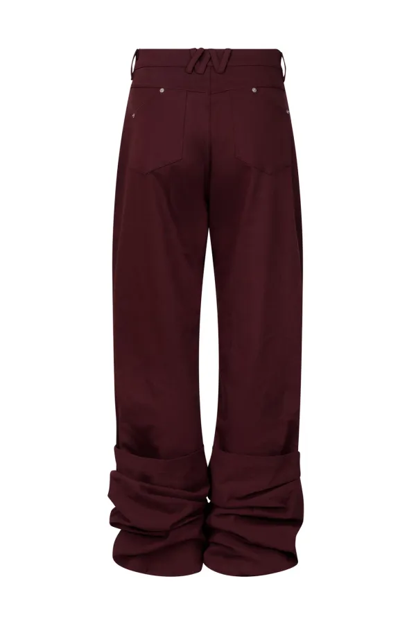 REVERSE COTTON PANTS BURGUNDY