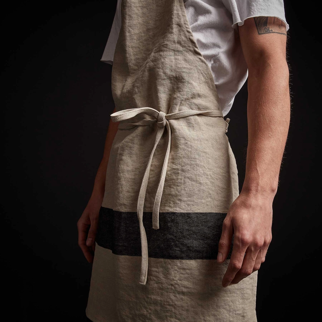 제임스펄스 Single Stripe Chef's Apron - Natural/Black 상품 이미지 2