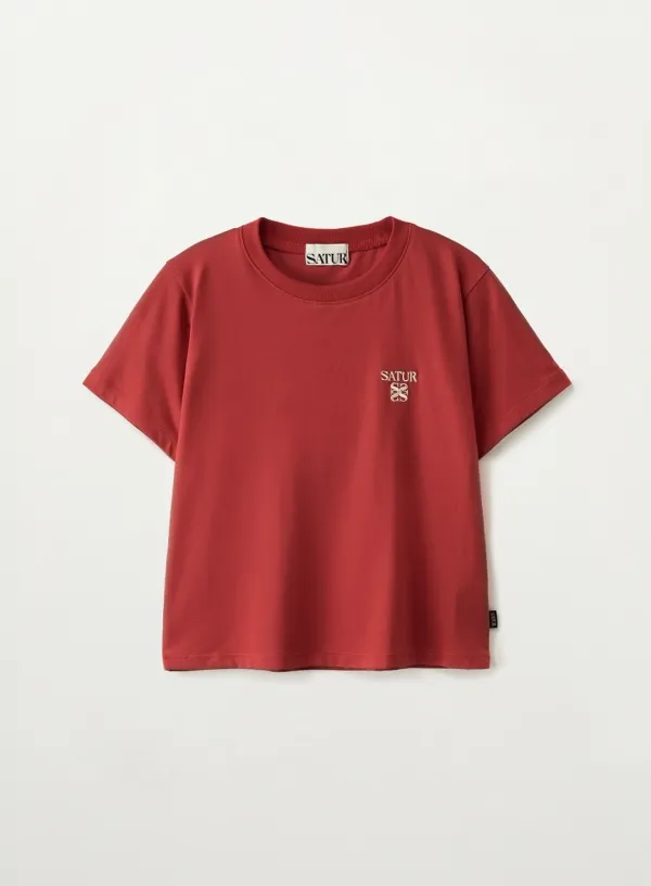 (W) Essential Slim Fit T-Shirt - Red