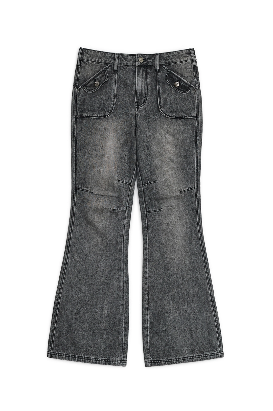 허그유어스킨 Vintage washed boots-cut denim pants (Black) 상품 이미지 1