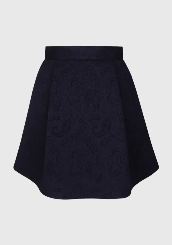 Paisley Jacquard Flare Skirt