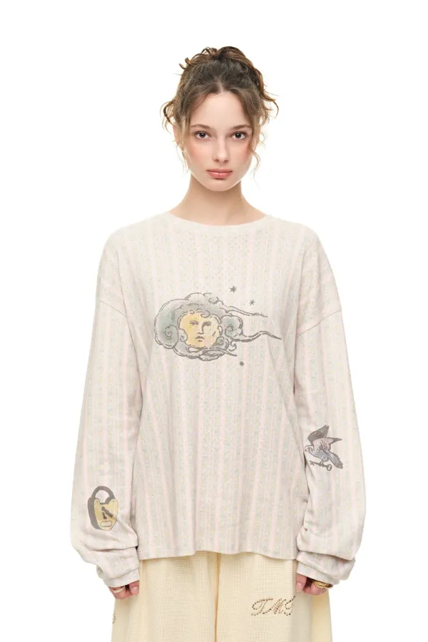 [9. 30 예약 발송] WALLPAPER POINTELLE LONG SLEEVE T-SHIRT (MELANGE GRAY)