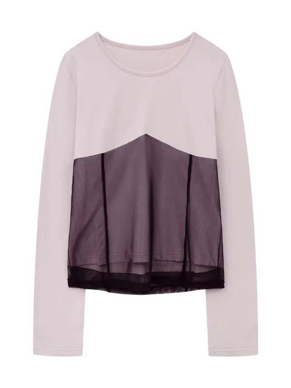 MESH LAYERED T-SHIRT (PURPLE)