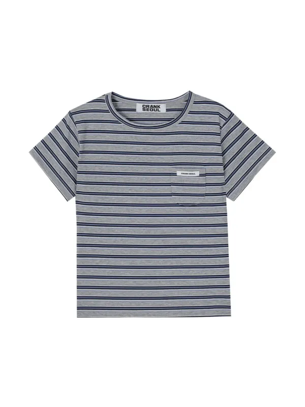 STRIPE POCKET TEE_GREY