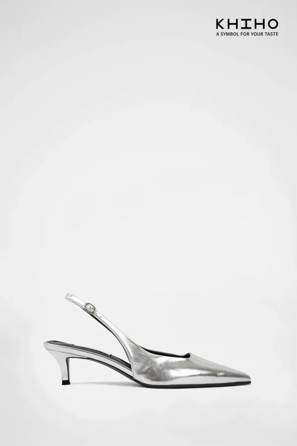 CURVED SLINGBACKS / SILVER