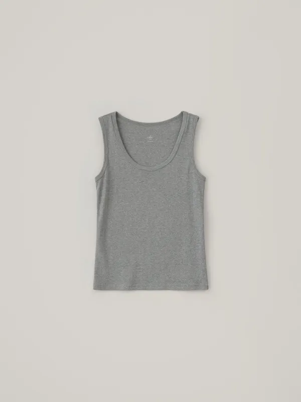 [Essential] Cotton U-Neck Sleeveless - Gray