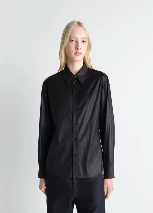POINTED COLLAR SURREALIST SHIRT IN CHINTZED TOILE