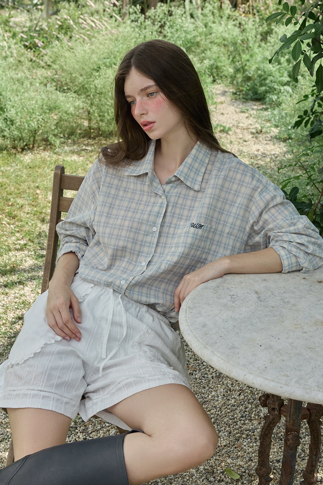 위드아웃썸머 Peeky check shirt_skyblue 상품 이미지 2