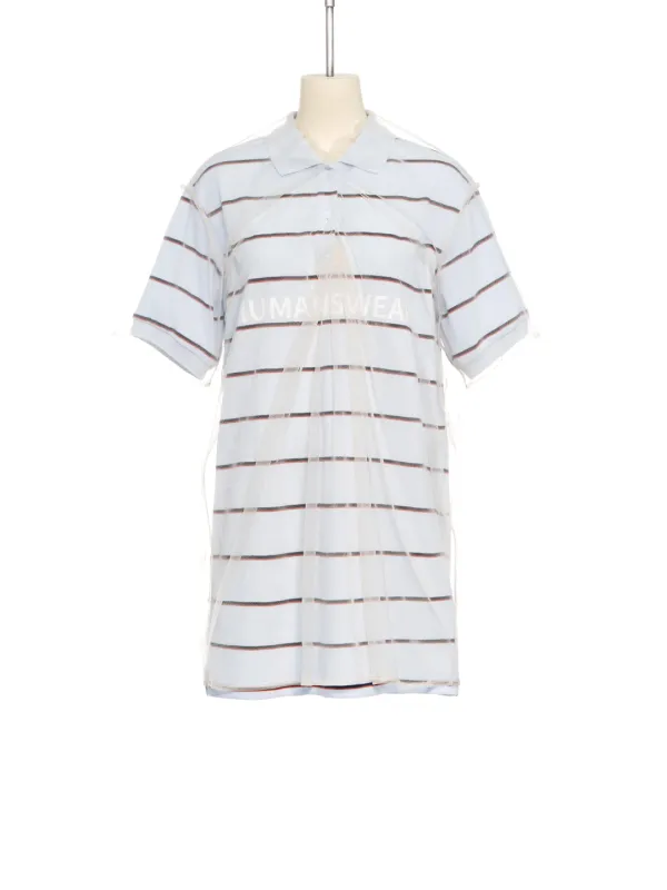 PF25 BLUE MESH LAYERED LONG PIQUE TOP