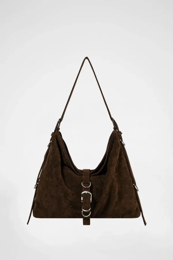 DIDI BELTED BIG BAG(2-WAY) / BROWN SUEDE