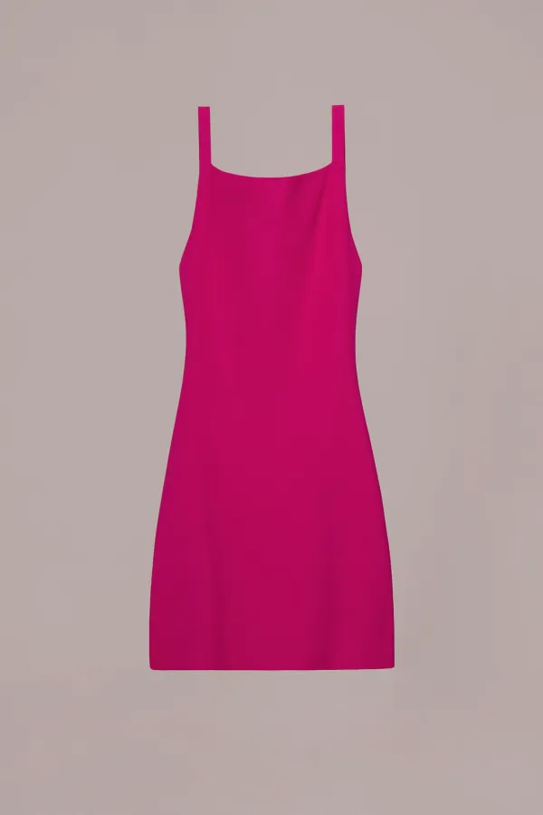 BACKLESS KNIT DRESS_MAGENTA