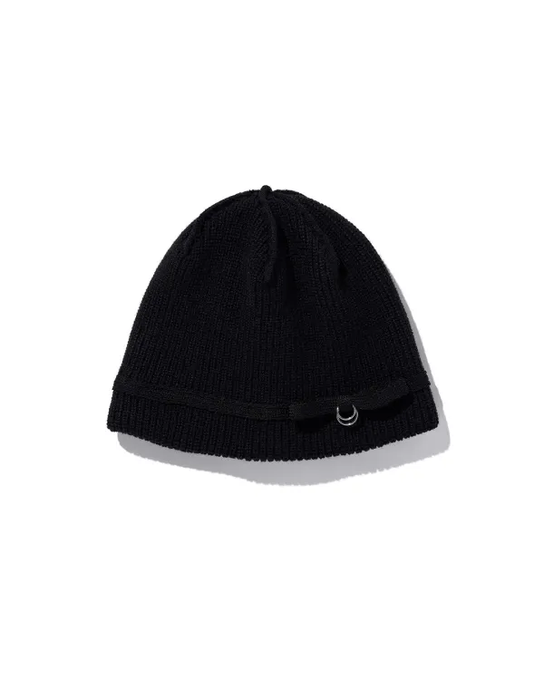 FLAT BOW RING BEANIE_BLACK