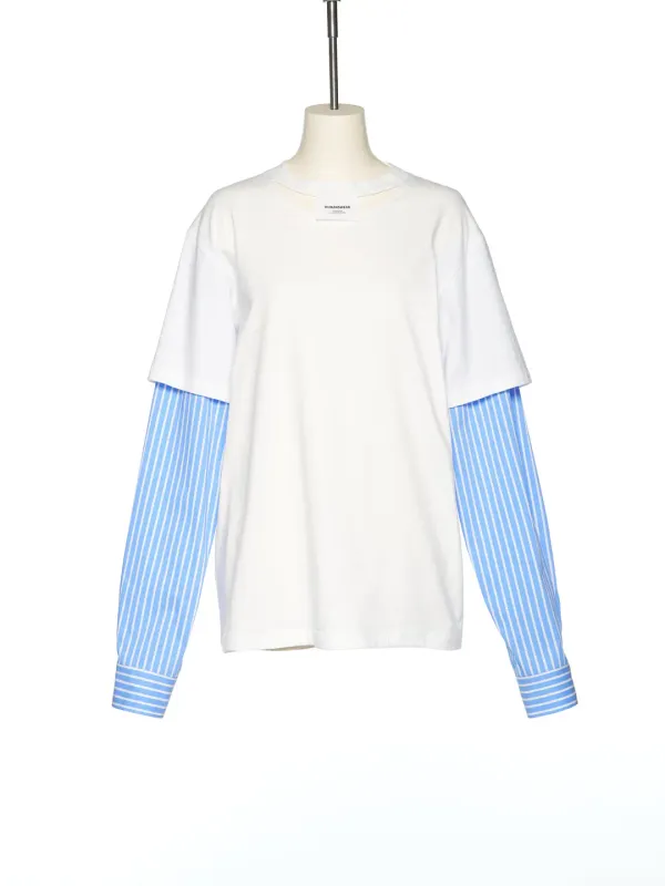 PS25 WHITE SLEEVE LAYERED TOP