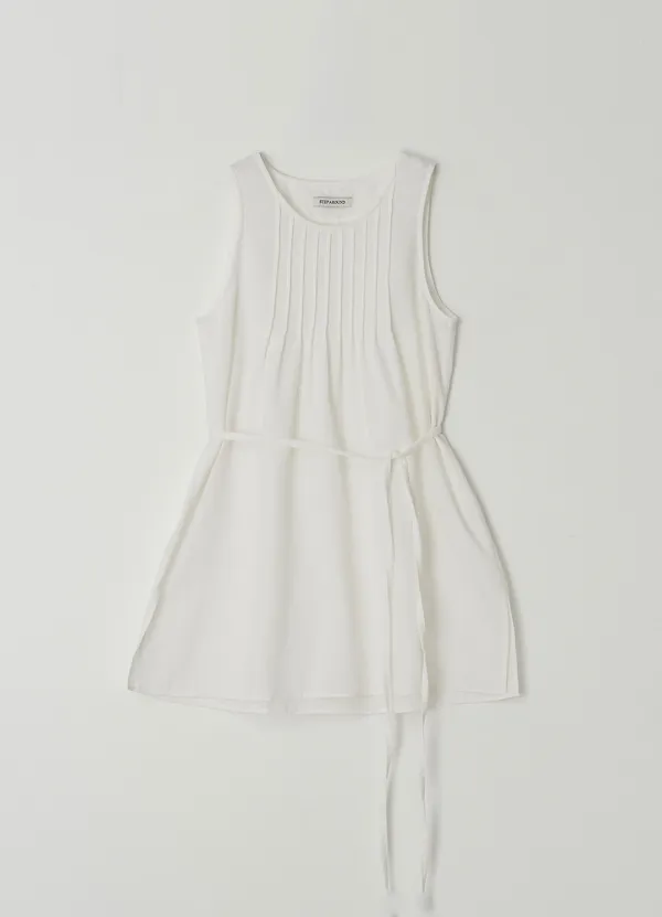 [5/29 예약출고] Tucked strap tunic blouse_WHITE