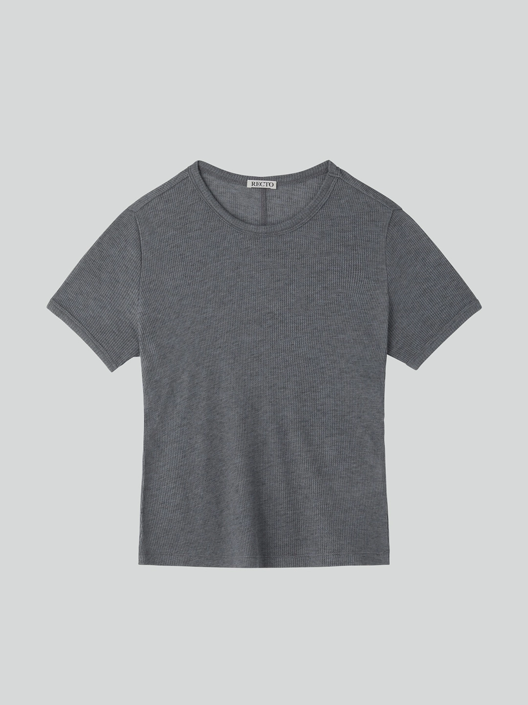렉토 CASHMERE BLEND FITTED T-SHIRT (MELANGE GREY) 상품 이미지 1