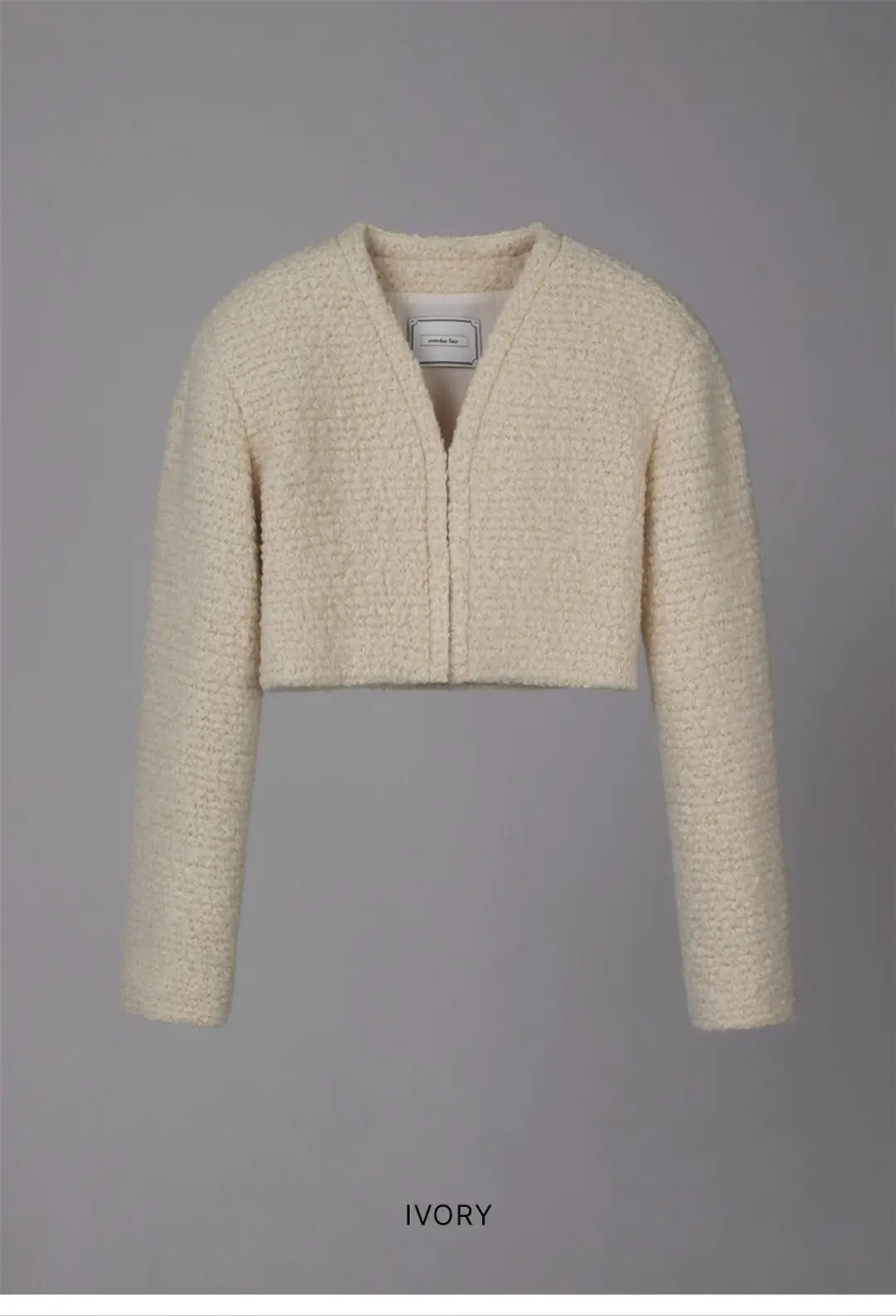 오버듀플레어 BOUCLE V CROP CARDIGAN 상품 이미지 3