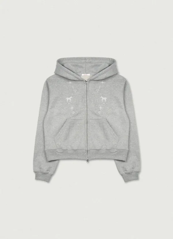 Pony Hood Zip-Up [gray]