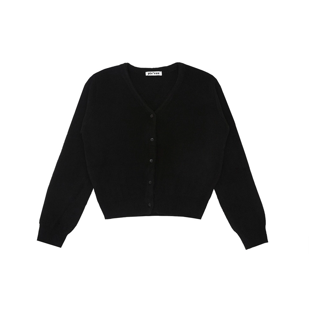 피브비 V Neck Knit Cardigan (ebony black) 상품 이미지 1