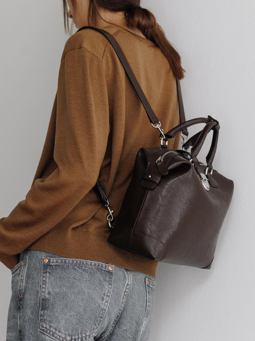 몽드몽드 monde doctor backpack choco brown 상품 이미지 2