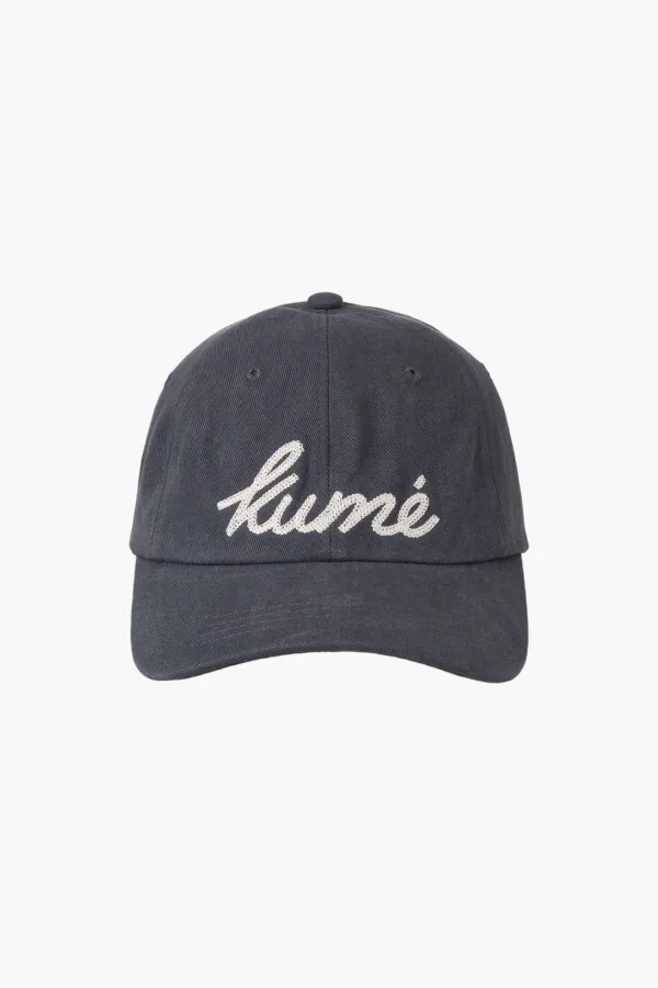 Chain Logo Vintage Ball Cap, Blue Gray