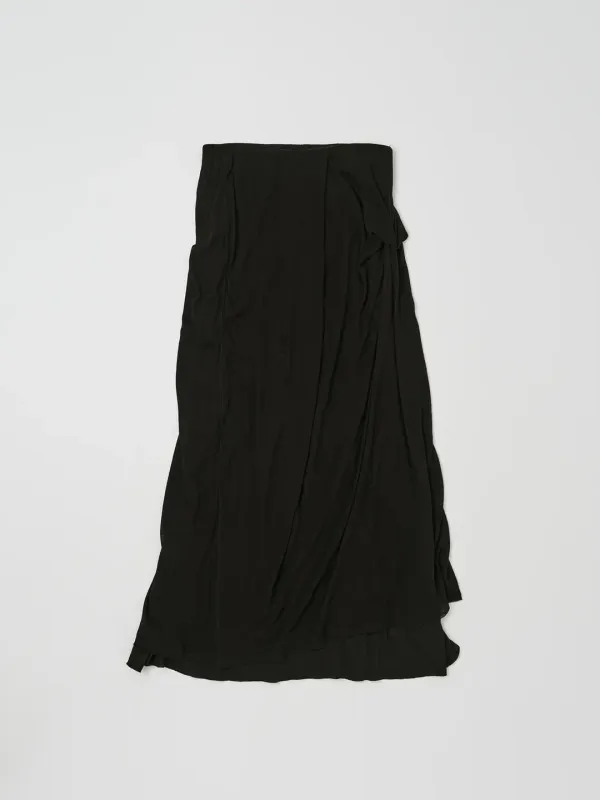 DRAPED DOUBLE LAYERED SKIRT IN BLACK