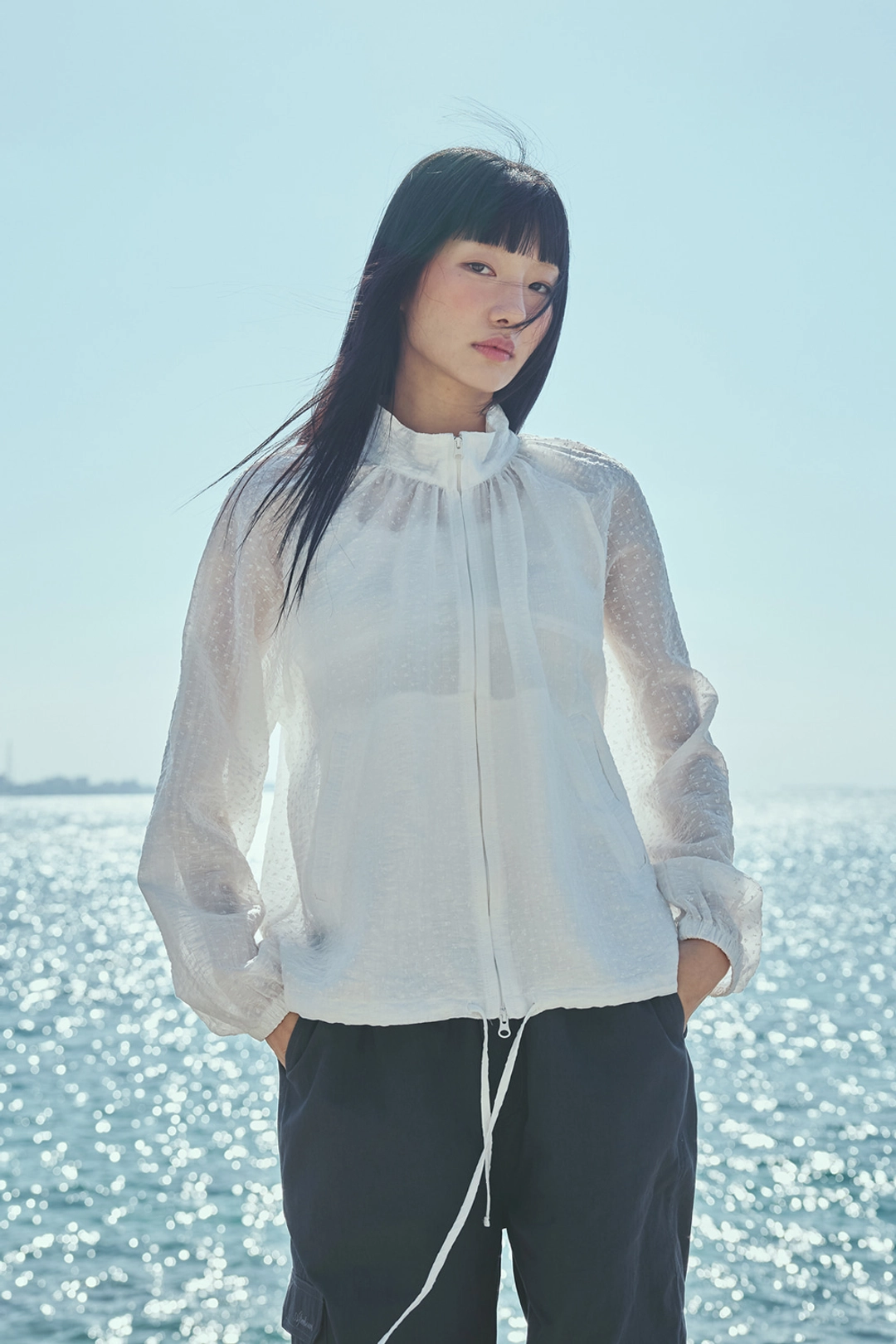 애프터아워즈 SHEER FLORAL SUMMER JACKET (WHITE) 상품 이미지 1