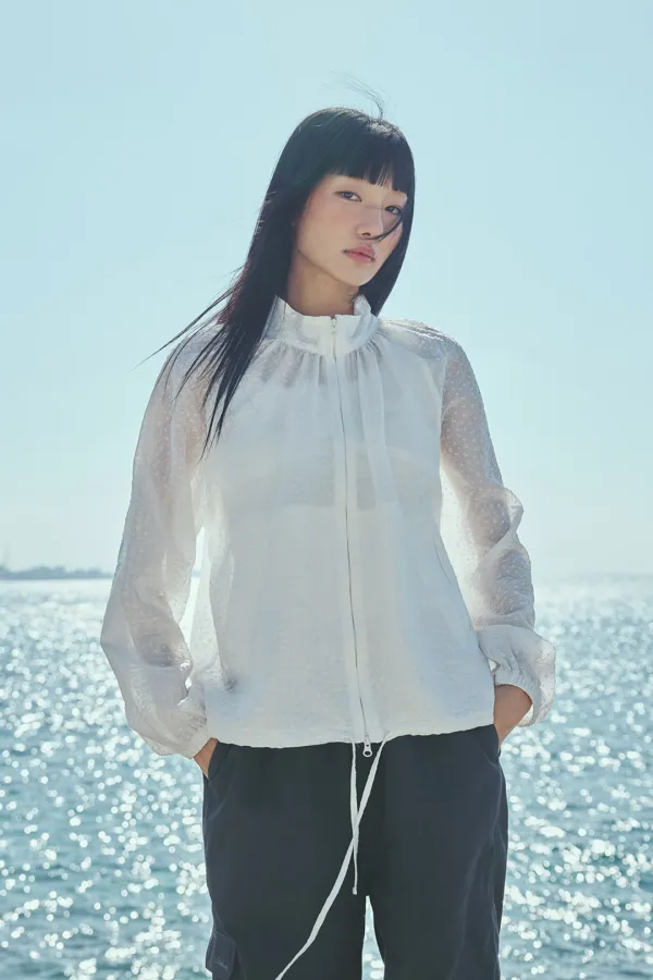 SHEER FLORAL SUMMER JACKET (WHITE)