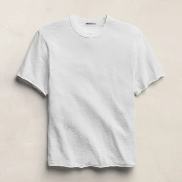 Cotton Slub Short Sleeve Tee - White
