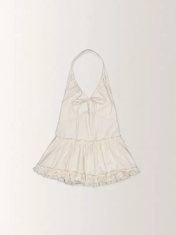 VACANCE FRILL HALTER TOP [ CREAM ]