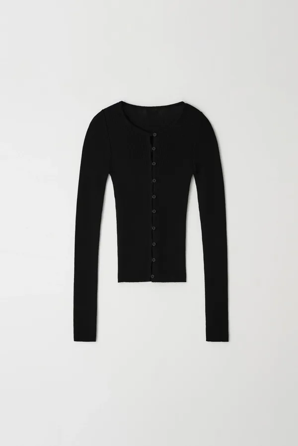 slim golgi cardigan - black